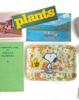 Three Potato Four 3P4 X Peanuts Small Trinket Tray - Vintage Snoopy Wildflowers - product shown with flower, rock, journal, photos.