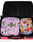 Baggu Packing Cube Set - Peanuts - products shown inside suitcase