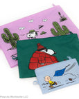 Baggu Go Pouch Set - Peanuts - products shown flattened 