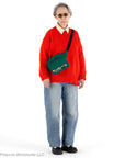 Baggu Fanny Pack - Peanuts - model shown with product around shoulder