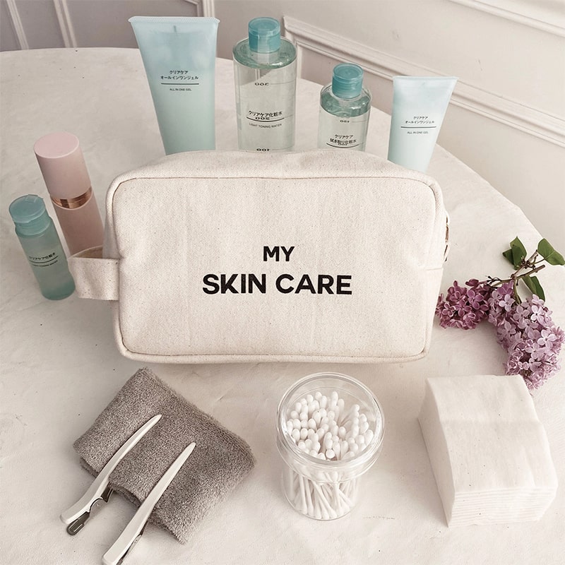 Bag-All My Skin Care Organizing Pouch - Cream - product shown by bathroom supplies and beauty products