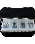 Bag-All Pill Organizing Case with Weekly Insert - Black - product shown open with weekly organizer shown