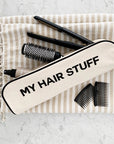 Bag-All Hair Stuff Travel Case - Cream - product shown on top of towel with hair accessories