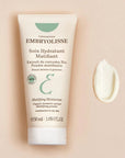 Embryolisse Mattifying Moisturizer - product shown next to product texture and color swatch