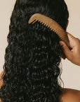 Roz Foundation Mask - model shown combing hair