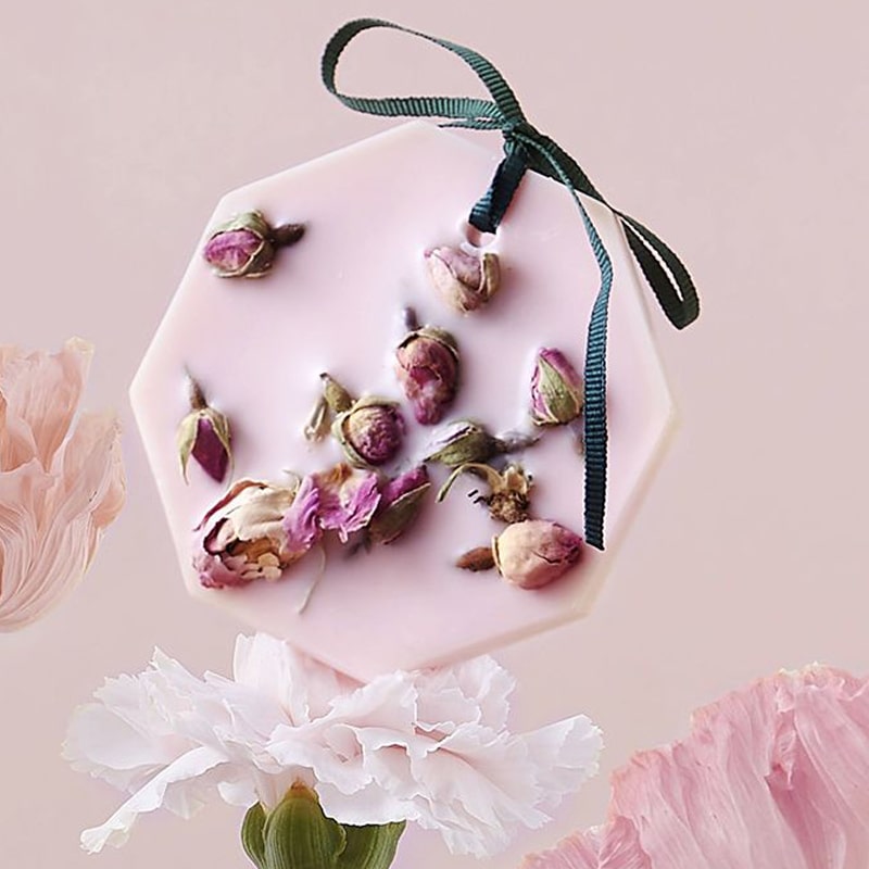 Carriere Freres Rose Mint Botanical Palet - product shown on top of flowers