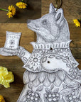 Mackenzie Myrick Studio The Gardener Articulated Fox Decoration - close up of product details