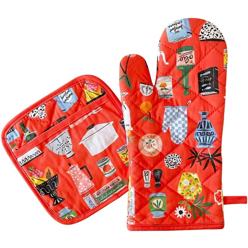 Idlewild Co Kitchen Shelf Oven Mitt + Pot Holder Set (2 pcs)