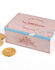 La Sablesienne "Authentic" Tin Box - Plain Butter And Caramel Chips Shortbread Cookies (300 g)