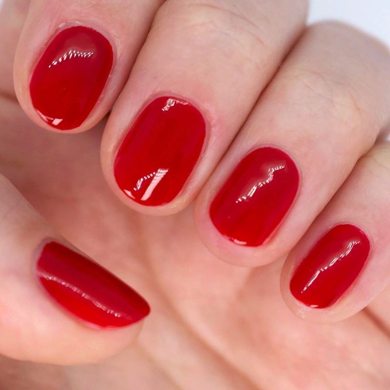 Tenoverten Nail Polish - Cherry - model shown wearing product