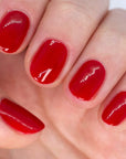 Tenoverten Nail Polish - Cherry - model shown wearing product