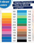 Faber-Castell Artist's Oil Pastels Set - chart showing product color swatches