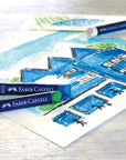 Faber-Castell Artist's Oil Pastels Set - products shown on top of illustration