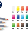 Faber-Castell Goldfaber Aqua Watercolor Pencils - info graphic showing product color swatches