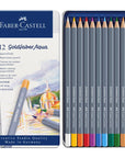 Faber-Castell Goldfaber Aqua Watercolor Pencils (12 pcs) showing cover of case and pencils