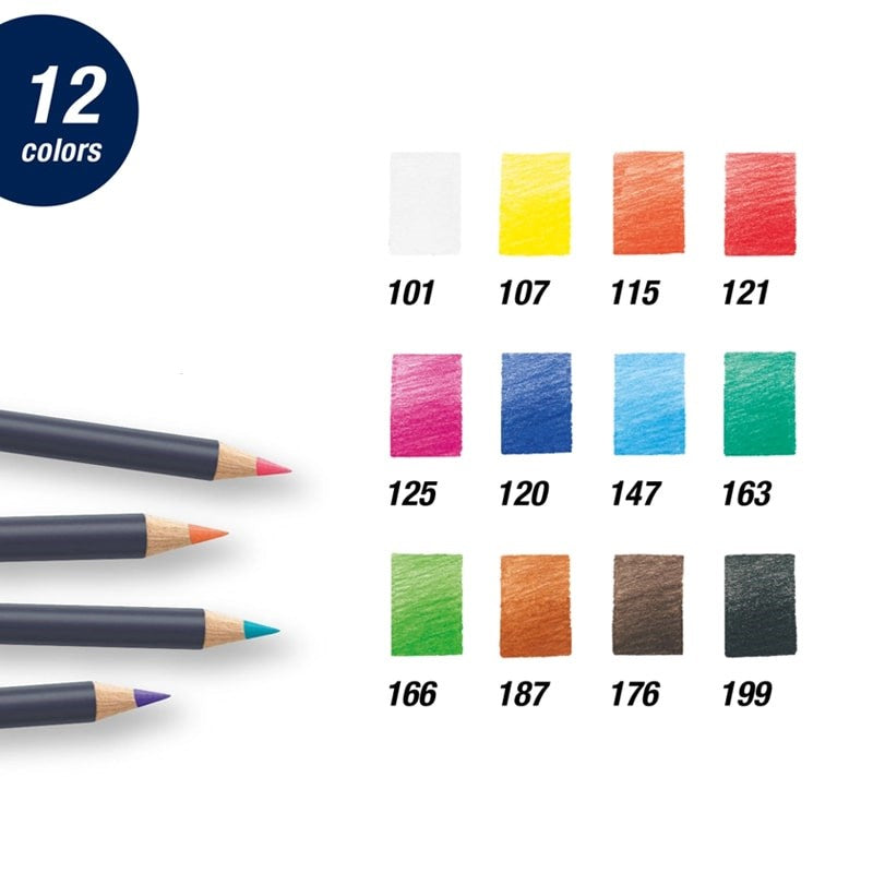 Faber-Castell Goldfaber Color Pencils - chart showing product color swatches