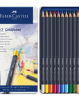 Faber-Castell Goldfaber Color Pencils (12 pcs) showing outside of tin and pencils inside