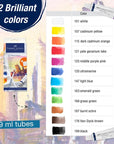 Faber-Castell Watercolor Paint Set - info graphic showing color swatch detail and names