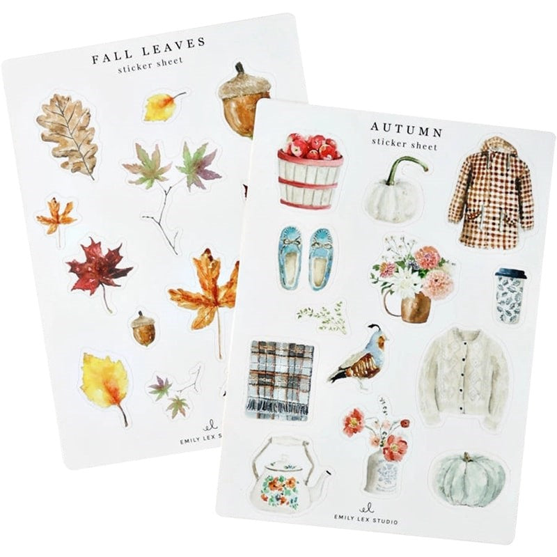 Emily Lex Studio Autumn Sticker Sheets (2 sheets)