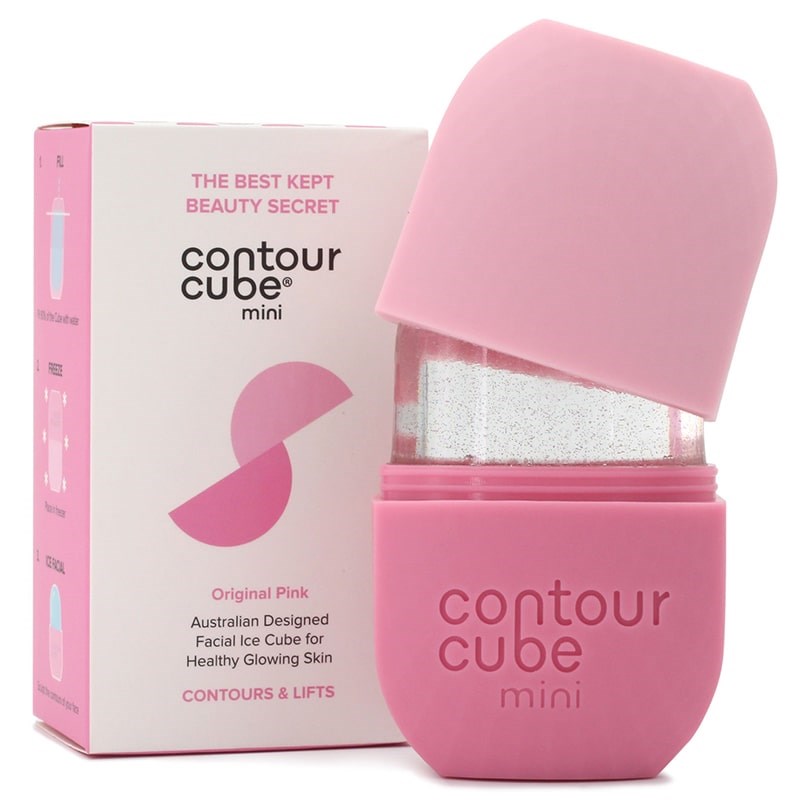 Contour Cube Mini - Pink - product shown next to packaging