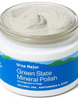 Ursa Major Green Slate Mineral Polish -  product shown without lid showing color and texture of product