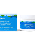 Ursa Major Green Slate Mineral Polish - product shown next to product packaging 