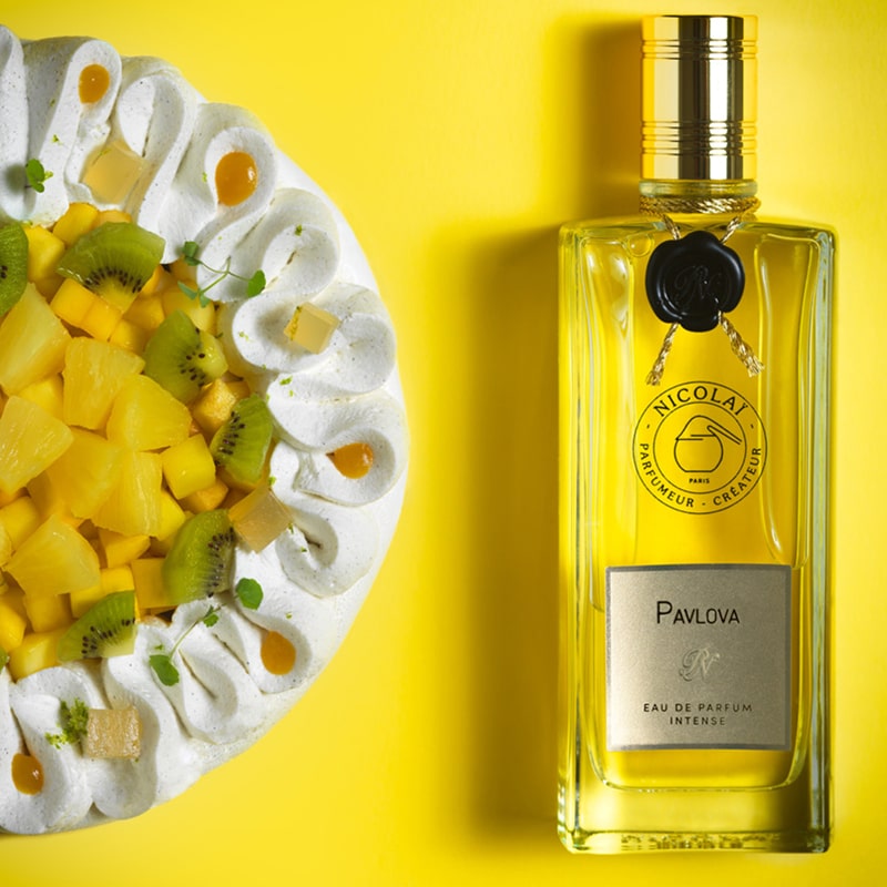 Parfums de Nicolai Pavlova Intense Eau de Parfum - product shown next to pastry