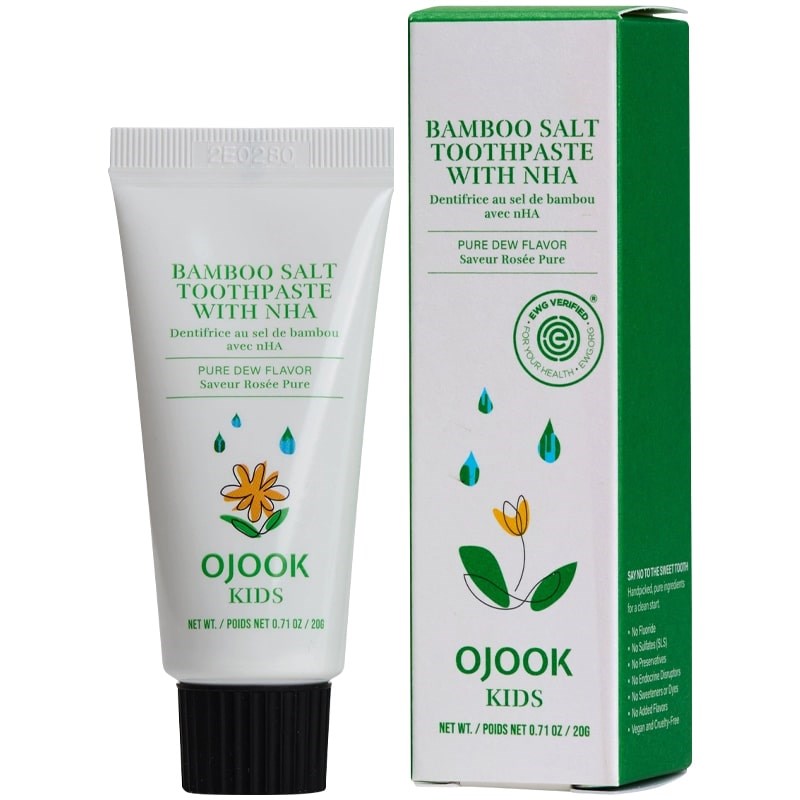 OJOOK Kids Bamboo Salt Toothpaste with nHA - Pure Dew (0.71 oz)