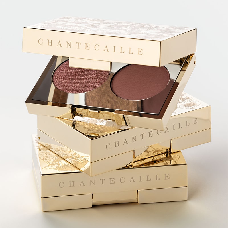 Chantecaille Gilded Garden Eye Duet - Cassis - multiple products stacked on top of each other