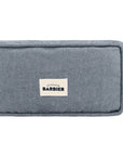 Monsieur Barbier Blue Denim Toiletry Bag - front view of product