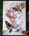 Moth & Myth Forage Moth & Mushroom Set (3 pcs) shown on card backing