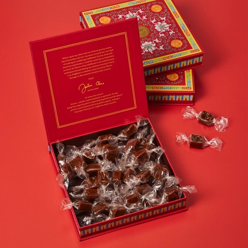 Le Bon Garcon Dirty Chai Caramels Gift Box - products shown inside packaging 