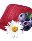 Chamomile Life Happy Huckleberry Chamomile Calm Drops - product shown next to berries and flower