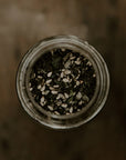 Smithereen Farm Seaweed Sprinkle - top down view of opened product container showing contents