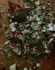 Smithereen Farm Flower Power Tea - product shown spread out on table