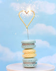 TOPS Malibu Big Golden Sparkler Wand Heart - product shown in pastries