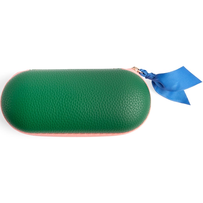 Caroline Gardner Green Zip Glasses Case (1 pc) shown top view