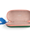 Caroline Gardner Green Zip Glasses Case (1 pc) shown open