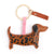 Tan Leopard Sausage Dog Keyring / Bag Charm