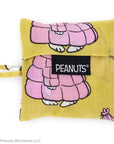 Baggu Baby Baggu - Puffer Snoopy Pink (1 pc) shown folded in a 4" x 4" pouch