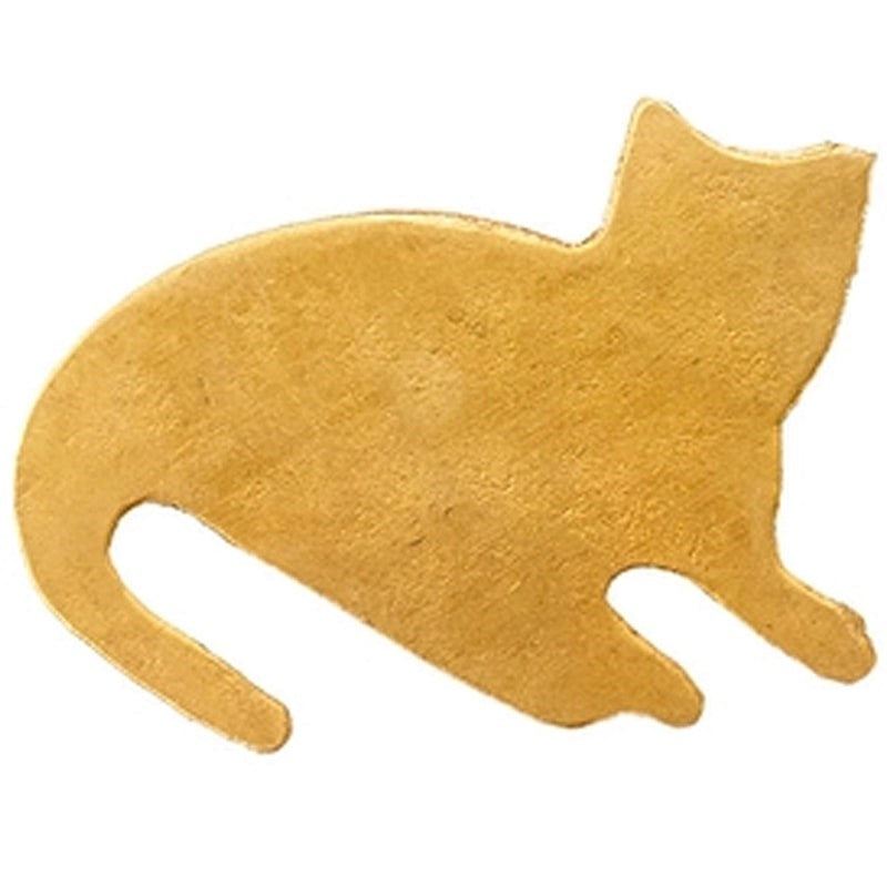 Fog Linen Work Cat Brass Brooch Trixie (1 pc)