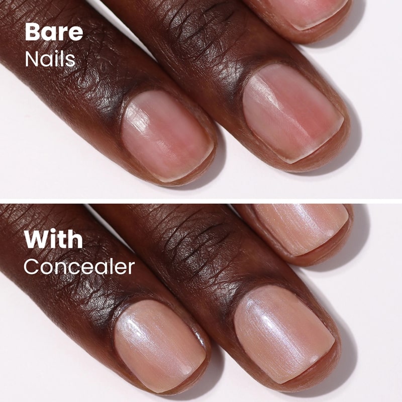 Londontown Illuminating Nail Concealer - Bare - model shown before and after product use