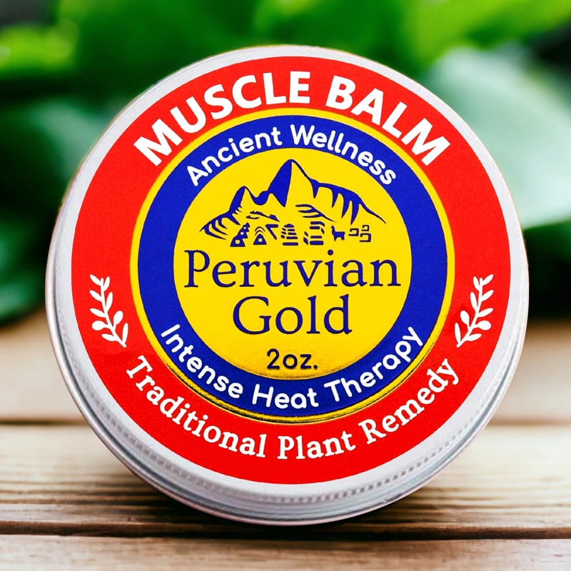 Lifestyle shot of Peruvian Gold Sore Muscle Balm (2 oz)