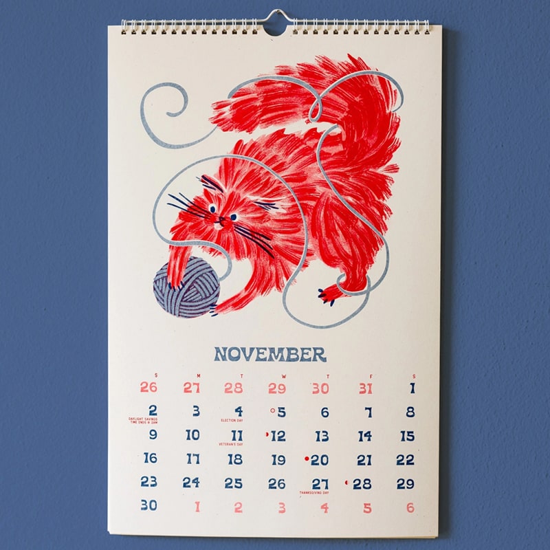 Bromstad Printing Co. 2025 Risograph Wall Calendar - Ain&#39;t Life Grand? (November)