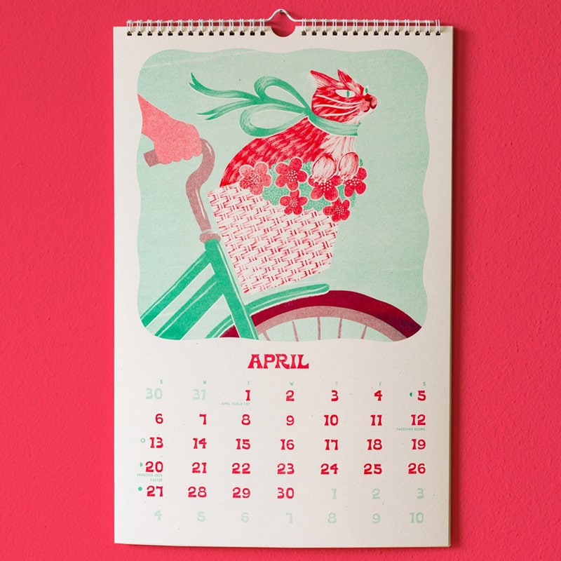 Bromstad Printing Co. 2025 Risograph Wall Calendar - Ain't Life Grand? (April)