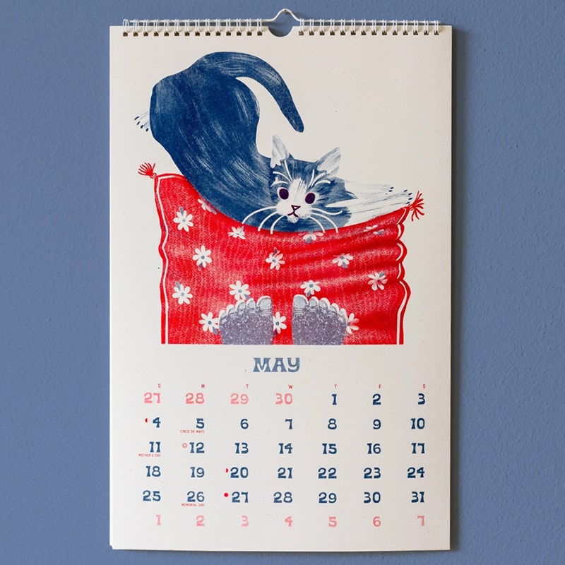 Bromstad Printing Co. 2025 Risograph Wall Calendar - Ain't Life Grand? (May)