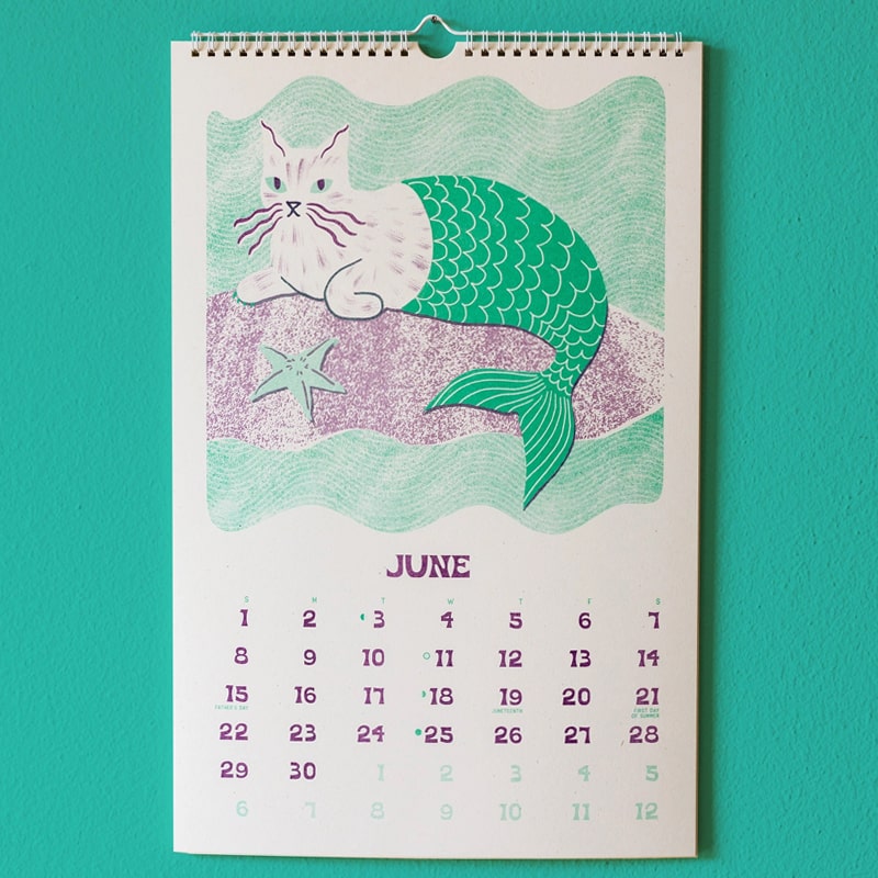 Bromstad Printing Co. 2025 Risograph Wall Calendar - Ain&#39;t Life Grand? (June)