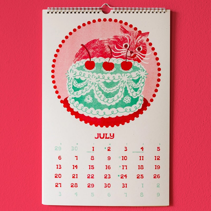 Bromstad Printing Co. 2025 Risograph Wall Calendar - Ain&#39;t Life Grand? (July)