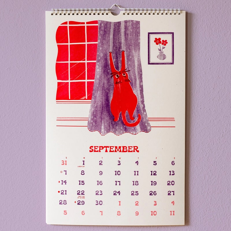 Bromstad Printing Co. 2025 Risograph Wall Calendar - Ain&#39;t Life Grand? (September)