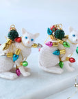 Lenora Dame Tangled in Lights Cat Holiday Earrings (1 pair)